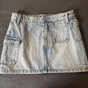 Zara cargo denim mini skirt